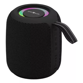 Monofoninis nešiojamas garsiakalbis GEMBIRD GMB Audio SPK-BT-LED-05-BK — 8 W RMS, 6,6 cm tvarkyklė, Bluetooth, MicroSD palaikymas, juodas cilindras