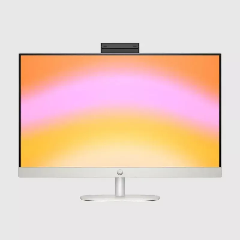 „Viskas viename“ kompiuteris HP 27-cr0232nw — AMD Ryzen 5 7520U, 16 GB RAM, 512 GB SSD, 27 colių FHD, „Windows 11 Home“, „Wi‑Fi 6“ (balta)