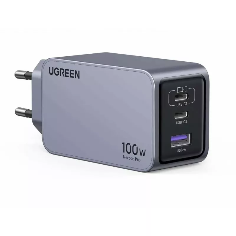 UGREEN vidaus įkroviklis Nexode Pro 3 prievadų GaN PD greitasis įkroviklis 2 USB Type-C