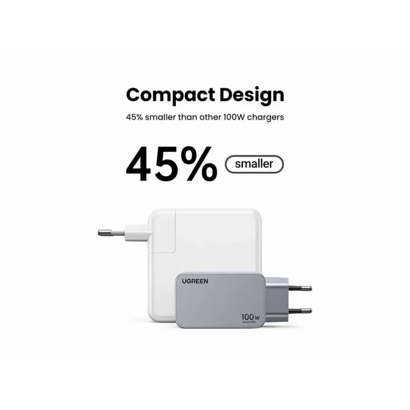 UGREEN vidaus įkroviklis Nexode Pro 3 prievadų GaN PD greitasis įkroviklis 2 USB Type-C