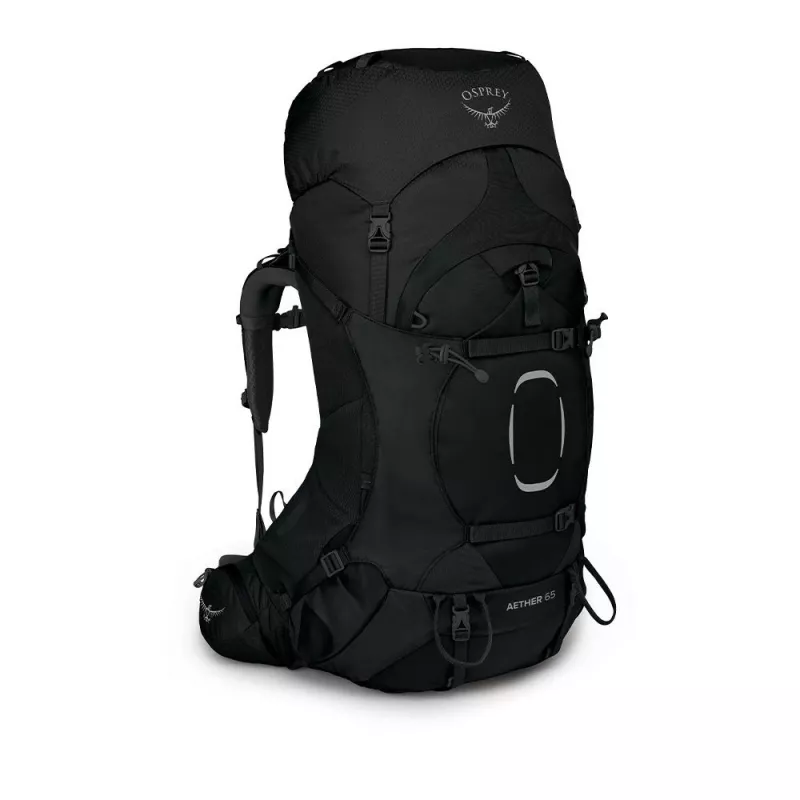Kuprinė Osprey Aether 65 — 65 l, nailonas, juoda, 2,2 kg, 40 cm plotis, vyrams