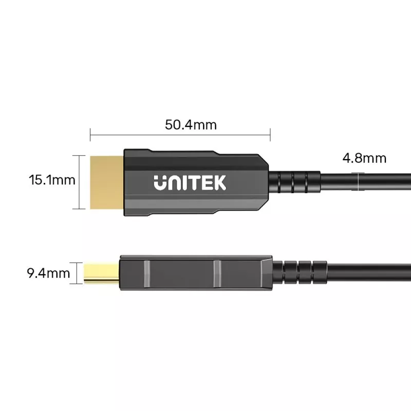 HDMI laidas UNITEK C11072BK-50M 50m 18 Gbit/s 2.0 Juodas