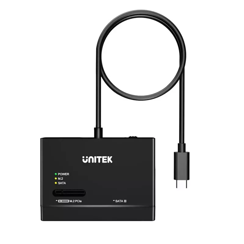 SSD korpusas UNITEK S1232A01-EU juodas M.2/2,5 colio/3,5 colio 10 Gbit/s