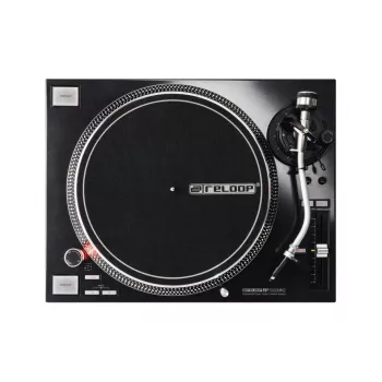 Tiesioginės pavaros DJ patefonas Reloop RP-7000 MK2 — 33/45/78 aps./min., S formos tonearmė, aliuminio plokštelė, juoda