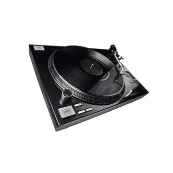 Tiesioginės pavaros DJ patefonas Reloop RP-7000 MK2 — 33/45/78 aps./min., S formos tonearmė, aliuminio plokštelė, juoda