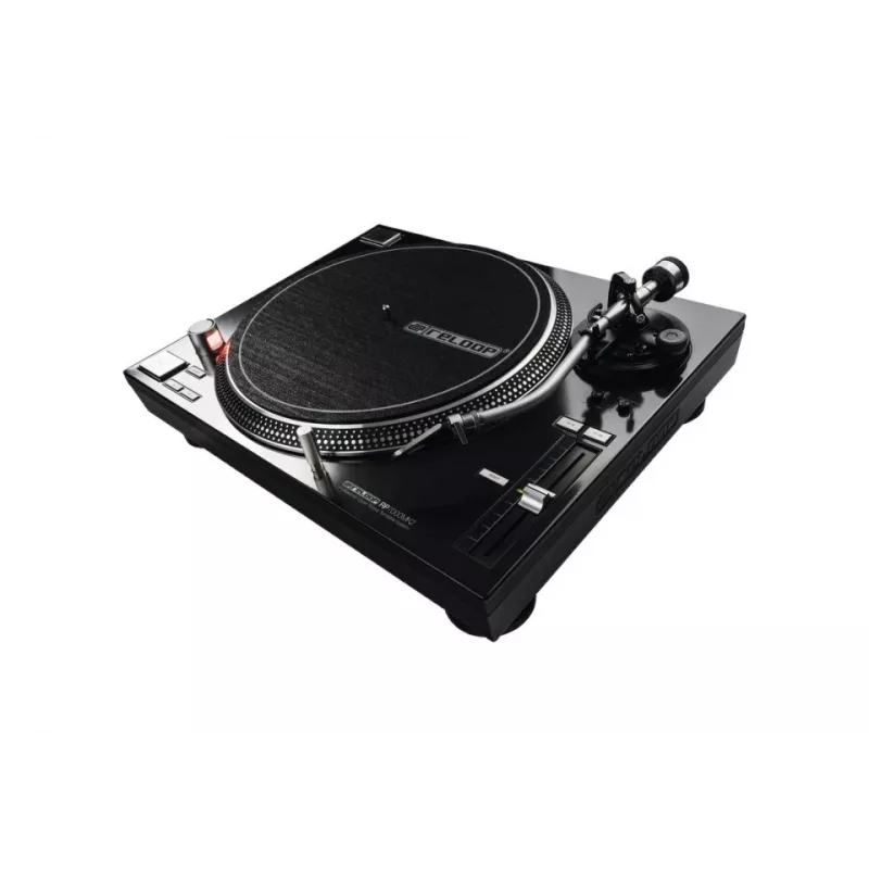 Tiesioginės pavaros DJ patefonas Reloop RP-7000 MK2 — 33/45/78 aps./min., S formos tonearmė, aliuminio plokštelė, juoda