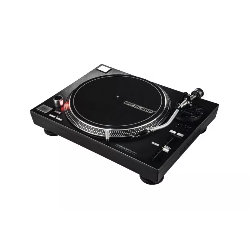Tiesioginės pavaros DJ patefonas Reloop RP-7000 MK2 — 33/45/78 aps./min., S formos tonearmė, aliuminio plokštelė, juoda