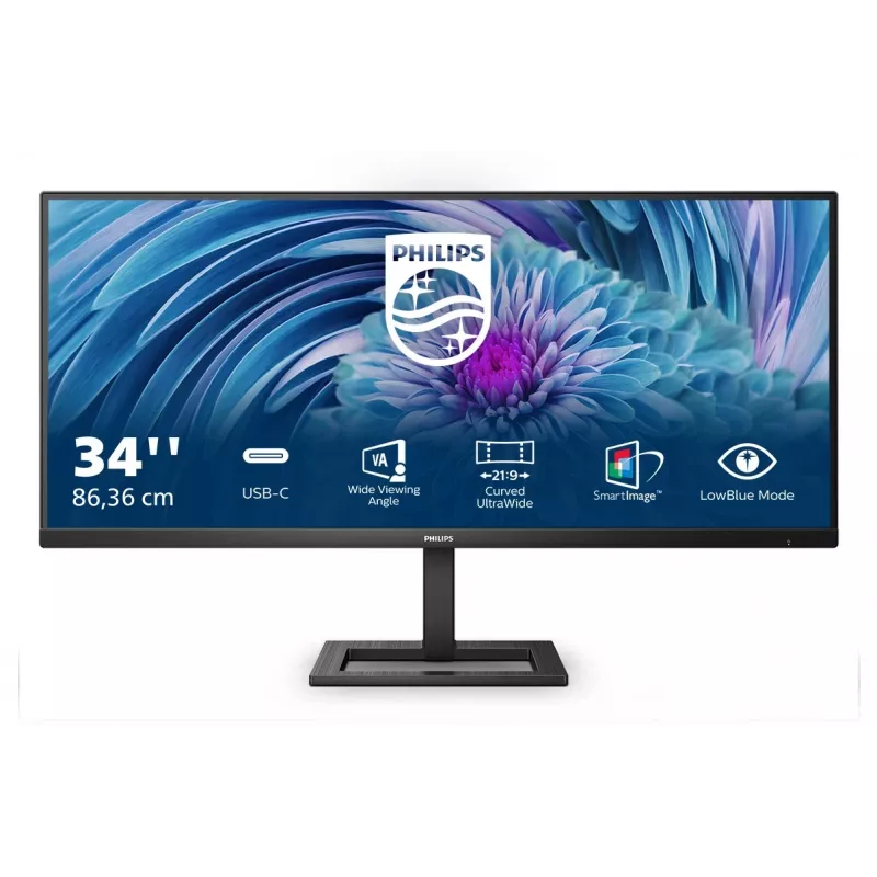 Philips E Line 346E2LAE/00 LED ekranas 86.4 cm (34) 3440 x 1440 pikselių Wide Quad HD LCD juodas (pažeista pakuotė)
