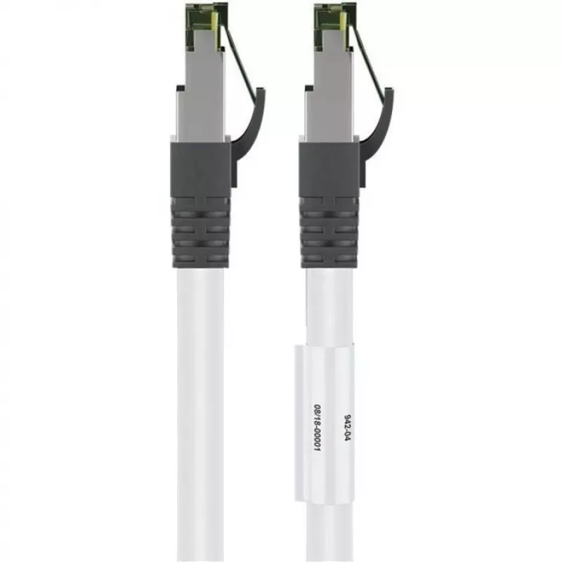 Goobay CAT 8.1 komutacinis kabelis, S/FTP (PiMF), baltas, 0,5 m - LSZH be halogenų, varis AWG 24 (55123)