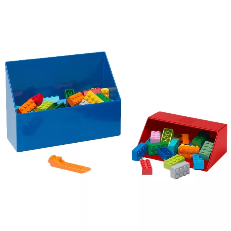 LEGO plytelių semtuvėlių rinkinys, 2 vnt., laikymo dėžutė raudona/mėlyna