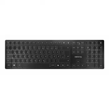 Belaidė klaviatūra Cherry KW 9100 plonas Portugal Juoda — 2,4 GHz ir Bluetooth, QWERTY portugališkas išdėstymas