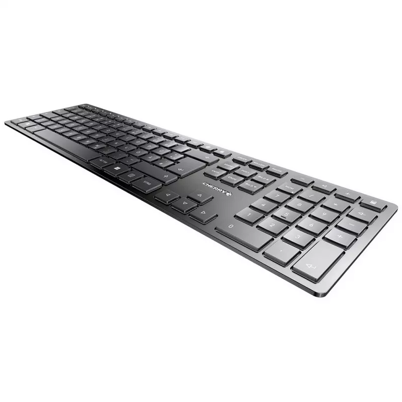 Belaidė klaviatūra Cherry KW 9100 plonas Portugal Juoda — 2,4 GHz ir Bluetooth, QWERTY portugališkas išdėstymas