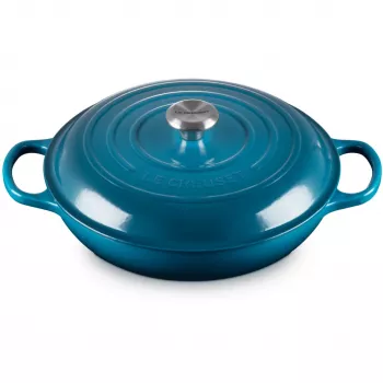 Le Creuset Signature Sekli apvali troškintuvė 30 cm Deep Teal (21180306422430)