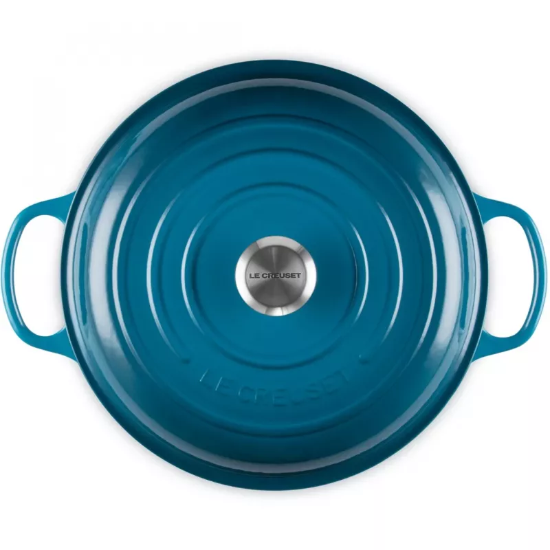 Le Creuset Signature Sekli apvali troškintuvė 30 cm Deep Teal (21180306422430)