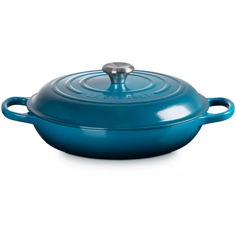 Le Creuset Signature Sekli apvali troškintuvė 30 cm Deep Teal (21180306422430)