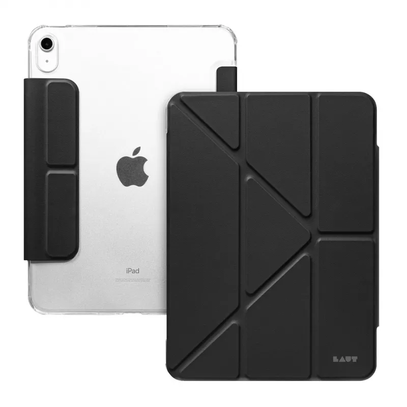 Folio dėklas LAUT Huex, skirtas iPad 10-os kartos (2022 m.) – juodos spalvos, apsauginis folio dangtelis