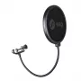 Pop filtras SSQ Double Pop Filter SSQ POP1 SS-1923 studijos mikrofonams, dvisluoksnis metalinis tinklelis, reguliuojama lanksti kojelė