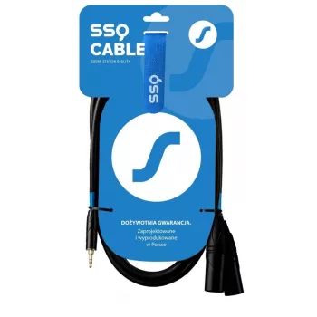 SSQ kabelis Jack Stereo 3,5 mm į 2x XLR vyriškas MIXLR3 — 3 m garso kabelis