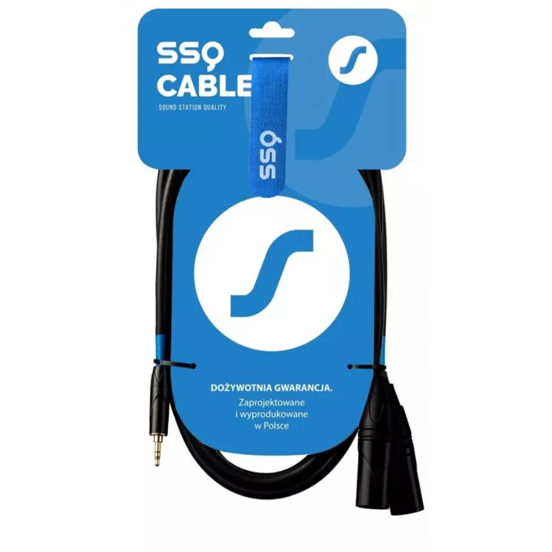 SSQ kabelis Jack Stereo 3,5 mm į 2x XLR vyriškas MIXLR3 — 3 m garso kabelis