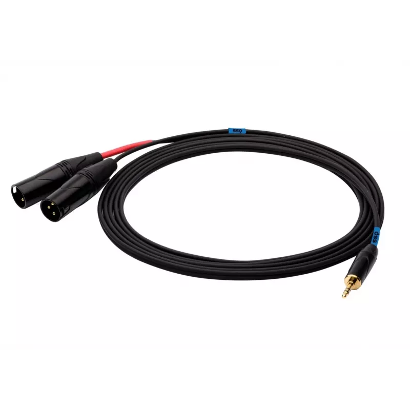 SSQ kabelis Jack Stereo 3,5 mm į 2x XLR vyriškas MIXLR3 — 3 m garso kabelis
