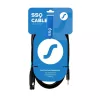 XLR (3 kontaktų) lizdas į 3,5 mm TRS stereofoninį lizdą kabelis SSQ XLRMi0.5 0,5 m, balansinis, 85Ω ±5Ω, 2×0,23 mm², juodas