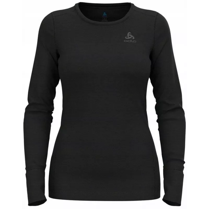 Odlo BL TOP crew neck l/s MERINO 200 moteriški marškinėliai, dydis S, juodi