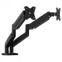 j5create JTSA102 ergonominis dviejų monitorių laikiklis, juodas, spaustuvas / įvorė, 16 kg