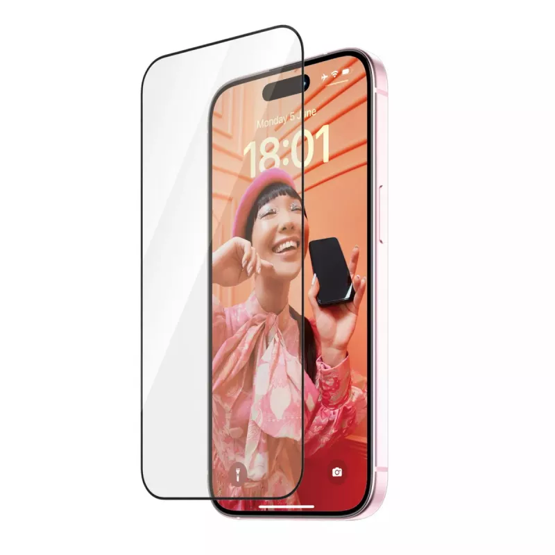 PanzerGlass® Re:fresh ekrano apsauginė plėvelė iPhone 15 itin plataus pritaikymo EasyAligner smūgiams atspari permatoma