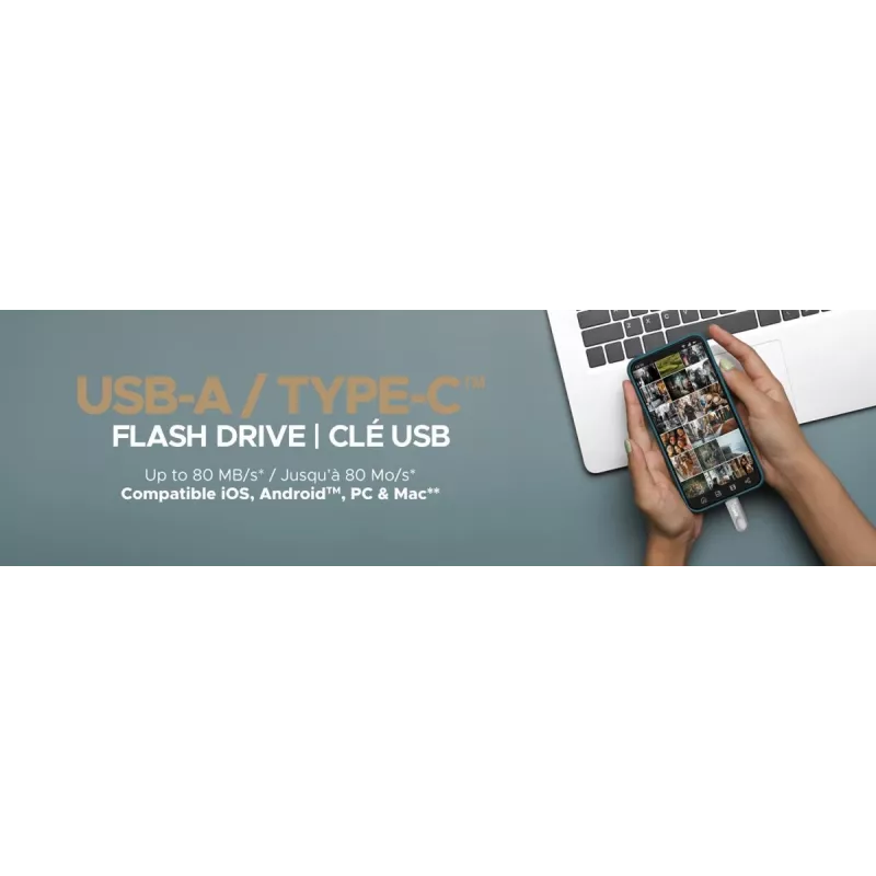 USB atmintinė Emtec 128GB USB Type-A USB Type-C D280