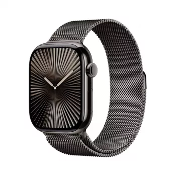 Smartwatch Apple Watch Series 10 GPS + Cellular 46mm Slate Titanium Case su Slate Milanese Loop - S/M