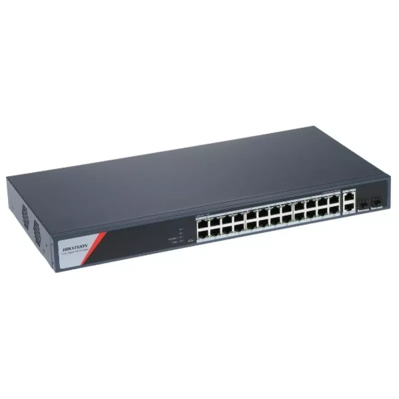 Valdomas komutatorius Hikvision DS-3E1512HP-SI-8P2T2F Gigabit Ethernet 26 prievadų PoE