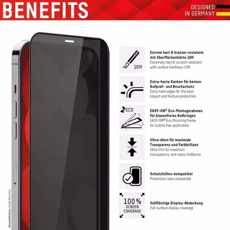 Displex privatumą užtikrinanti viso ekrano apsauginė plėvelė Apple iPhone 14 Pro grūdintas stiklas
