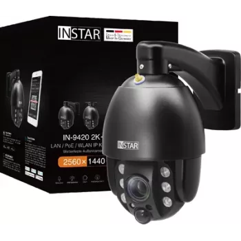 PTZ IP apsaugos kamera Instar IN-9420 (modelis 14091) 2K+ 2560x1440, WLAN, LAN, PoE, IP66, juoda