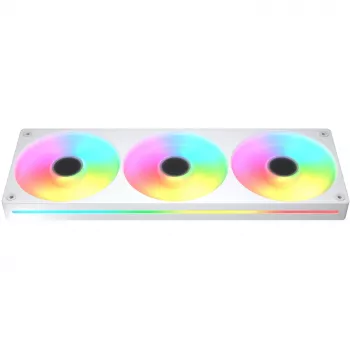 COUGAR Unity360-FB 360 mm vieno rėmo ARGB PWM atvirkštinis ventiliatorius, 120 mm x3, 700–1600 RPM, FDB, baltos spalvos