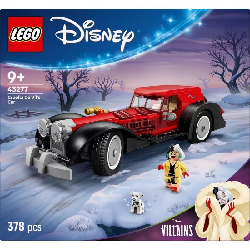 LEGO rinkinys „Cruella De Vil automobilis“ 43277 – kolekcinis konstravimo rinkinys