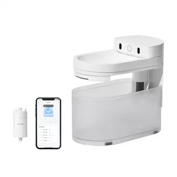 Kačių fontanas Catlink Pure 3 CL-WB-02 baltas su filtravimo sistema ir reguliuojamu vandens srautu