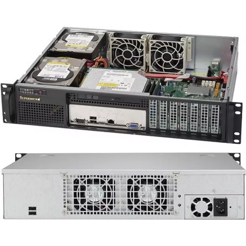 Serverio korpusas Supermicro SuperChassis 523L-505B 2U juodas