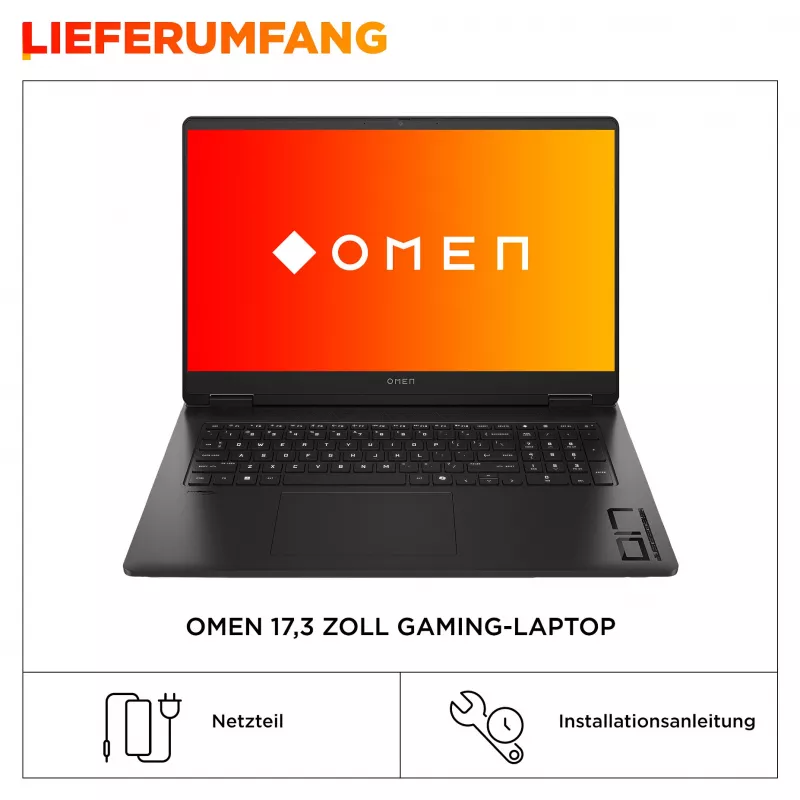 HP OMEN 17-db1176ng Žaidimų Nešiojamasis Kompiuteris – 17,3 FHD 144Hz, Ryzen AI 7, 32GB RAM, 1TB SSD, RTX 5070 (BZ9E8EA#ABD)
