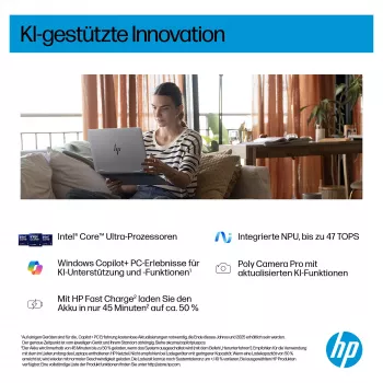 HP OmniBook BZ8E4EA 16 nešiojamasis kompiuteris - Core Ultra 5 4,5 GHz 40,6 cm - 512 GB SSD - 16 GB RAM - lietimui jautrus ekranas - Windows 11 Home (BZ8E4EA#ABD)