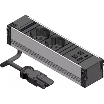 Bachmann CONI 2xCEE7/3 1xUSB A/C 22W 0,2m GST18 juoda (912.233)