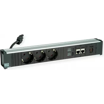 Maitinimo juosta Bachmann CONI 912.18118 su 3 CEE7 lizdais ir 2 CAT6a tinklo prievadais