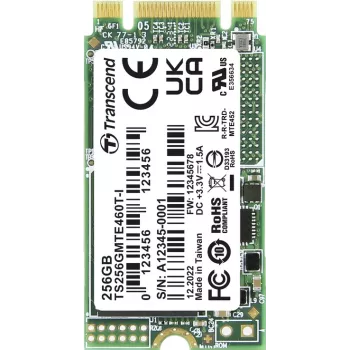 Transcend MTE460T-I 256 GB vidinis M.2 PCIe NVMe SSD 2242 3.0 x2 mažmeninė pakuotė (TS256GMTE460T-I)