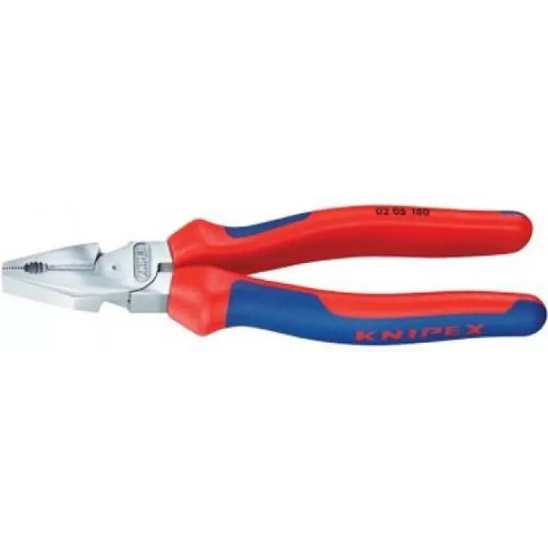 Knipex galios universalios replės 180 mm, chromuotos, daugiakomponentė rankena