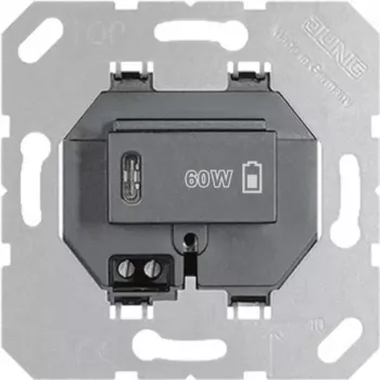JUNG JG USB PD60 C SW USB-Charger PD 1xTyp C juoda (USBPD60CSW)