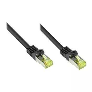 RJ45 komutacinis kabelis su Cat.7 žaliaviniu kabeliu ir užrakto apsauga (RNS®), S/FTP, PiMF, be halogenų, 600MHz, OFC, juodas, 25m, Good Connections® (8070R-250S)