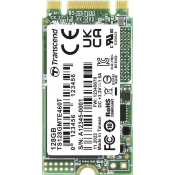 Transcend MTE460T 128 GB vidinis M.2 PCIe NVMe SSD 2242 PCIe NVMe 3.0 x2 pramoninis TS128GMTE460T (TS128GMTE460T)