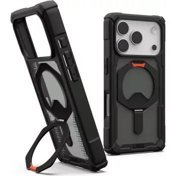 UAG Urban Armor Gear Plasma XTE MagSafe Kickstand dėklas | Apple iPhone 17 Pro | juoda/pop oranžinė | 114527114097 (114527114097)