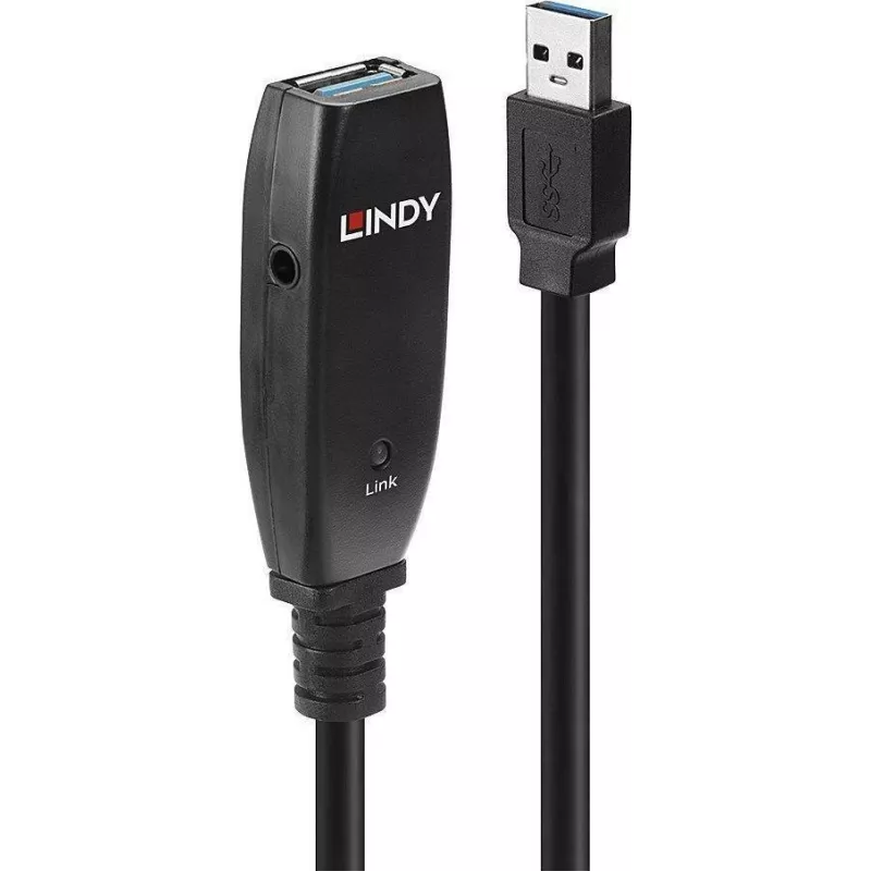 Lindy - USB ilginimo laidas - USB A tipo (kištukas) į USB A tipo (lizdas) - USB 3.1 Gen1 - 15 m - aktyvus - juodas