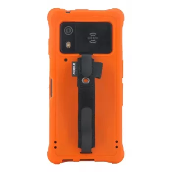 Mobilis PROTECH - dėklas - Safety Oranžinė+ rankenos dirželis, skirtas Zebra EM45 - Pantone 021C - minkštas (052069)