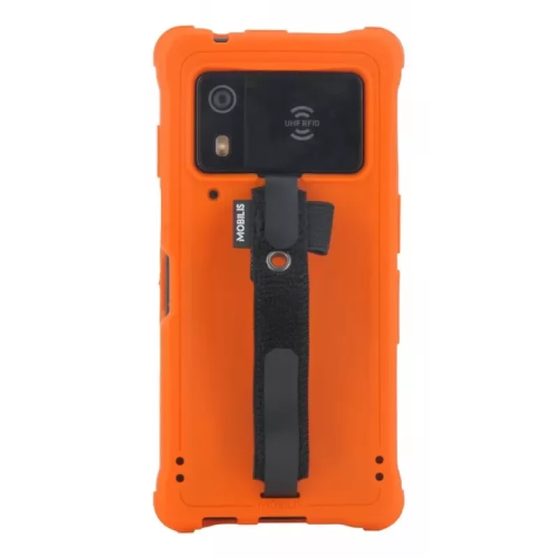 Mobilis PROTECH - dėklas - Safety Oranžinė+ rankenos dirželis, skirtas Zebra EM45 - Pantone 021C - minkštas (052069)